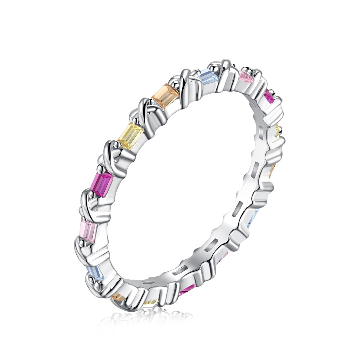 [LuckyStar]Charming Colorful Round Cut Daily Ring