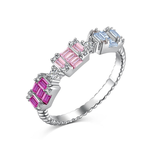 [LuckyStar]Unique Colorful Emerald Cut Party Ring