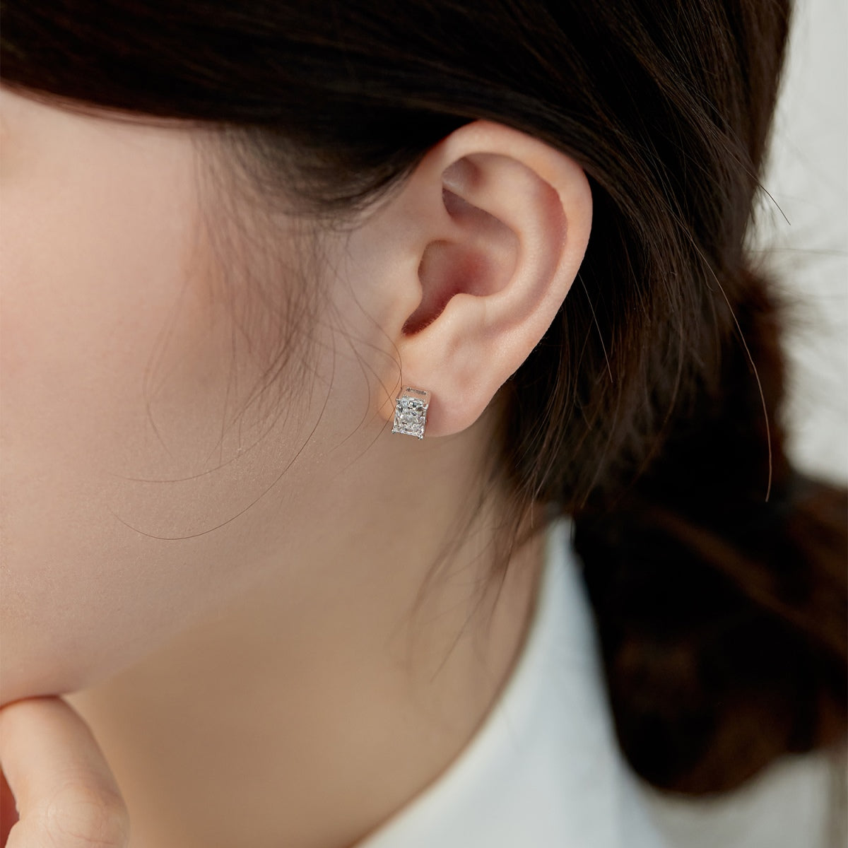 [LuckyStar]Radiant Luxurious Princess Cut Daily Earrings