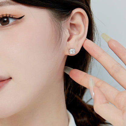 [LuckyStar]1.0 Carat Radiant Princess Cut Wedding Earrings