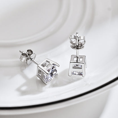[LuckyStar]1.0 Carat Radiant Princess Cut Wedding Earrings