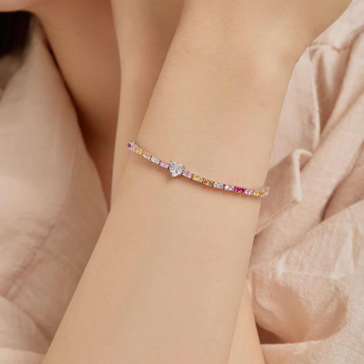 [LuckyStar]Delicate Romantic Heart Shape Lover Bracelet