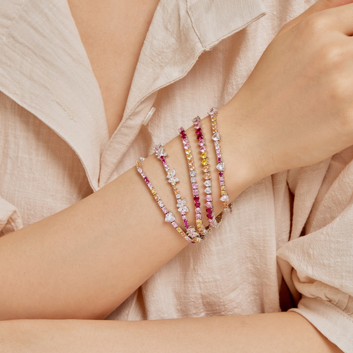 [LuckyStar]Delicate Romantic Heart Shape Lover Bracelet