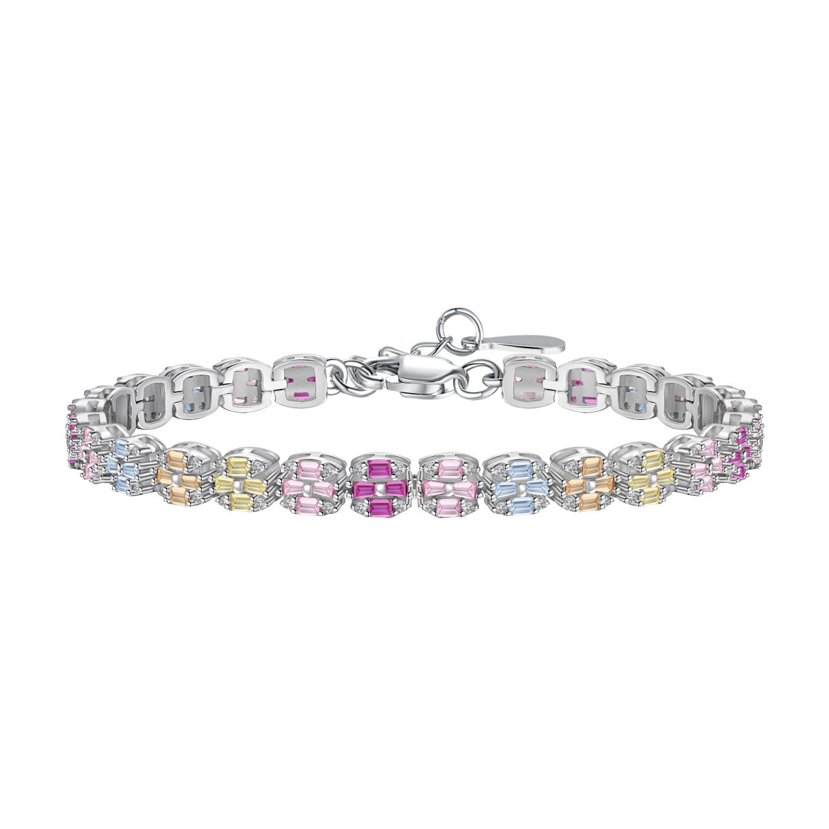 [LuckyStar]Delicate Colorful Emerald Cut Daily Bracelet