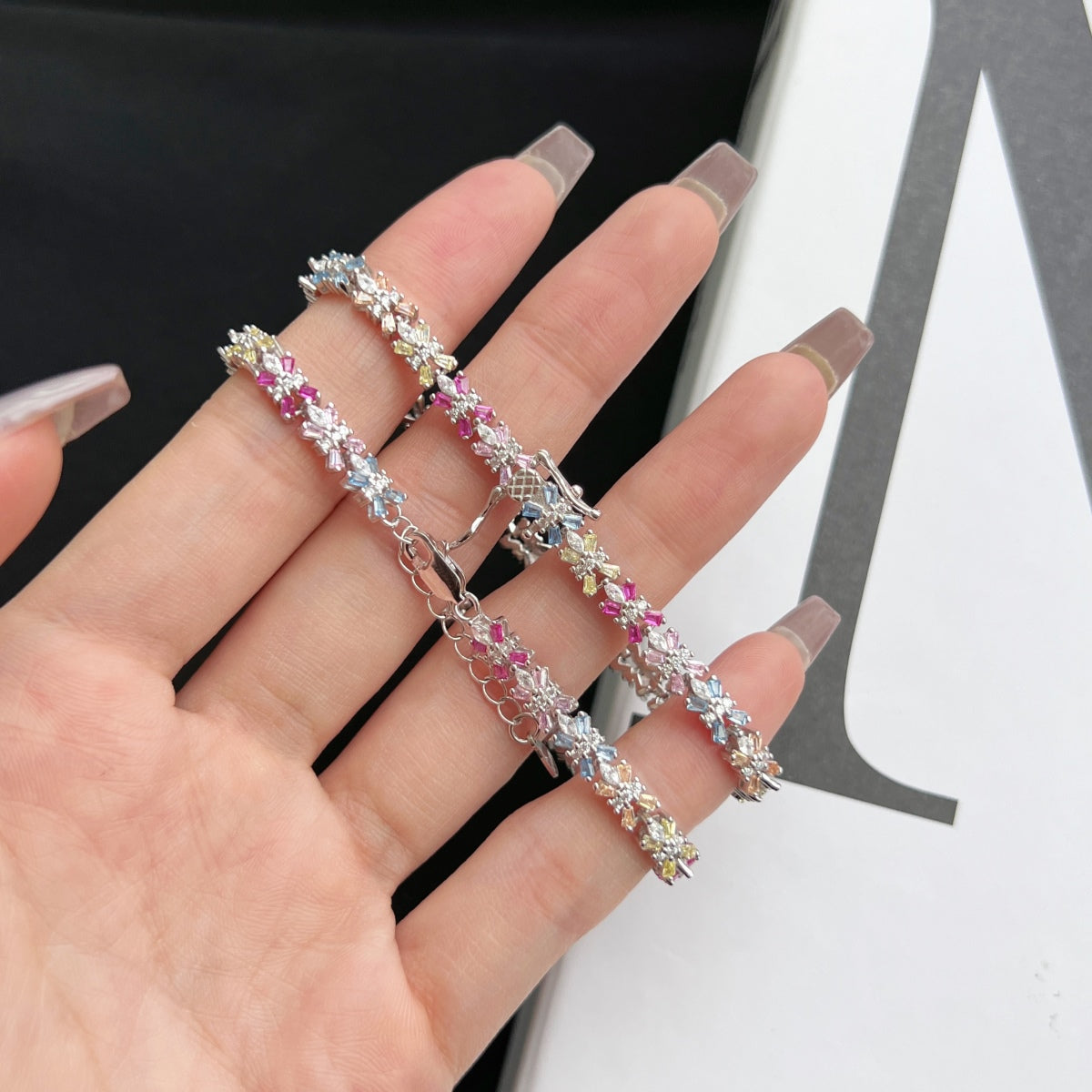 [LuckyStar]Radiant Colorful Emerald Cut Party Bracelet