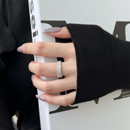 [LuckyStar]Splashy Ornate Emerald Cut Cocktail Ring