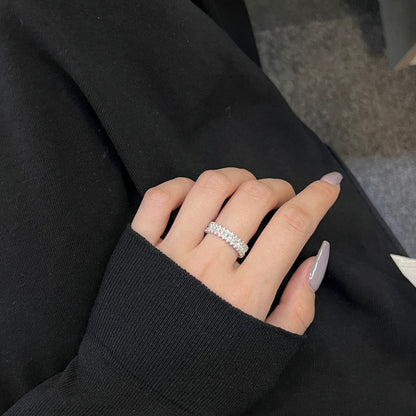 [LuckyStar]Splashy Ornate Emerald Cut Cocktail Ring