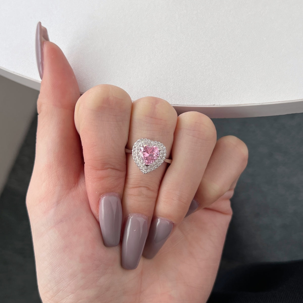 [LuckyStar]Delicate Ebullient Heart Shape Wedding Ring