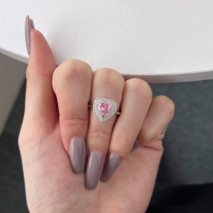 [LuckyStar]Delicate Ebullient Heart Shape Wedding Ring