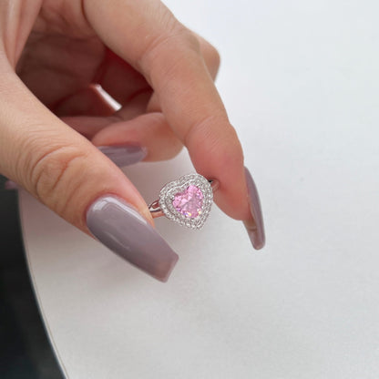 [LuckyStar]Delicate Ebullient Heart Shape Wedding Ring
