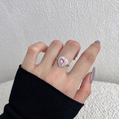 [LuckyStar]Delicate Ebullient Heart Shape Wedding Ring
