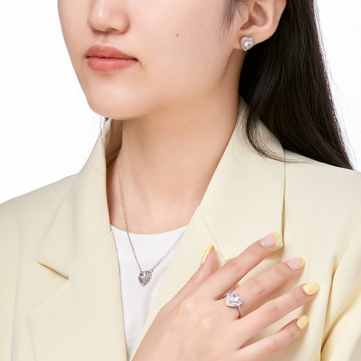 [LuckyStar]Delicate Ebullient Heart Shape Wedding Ring