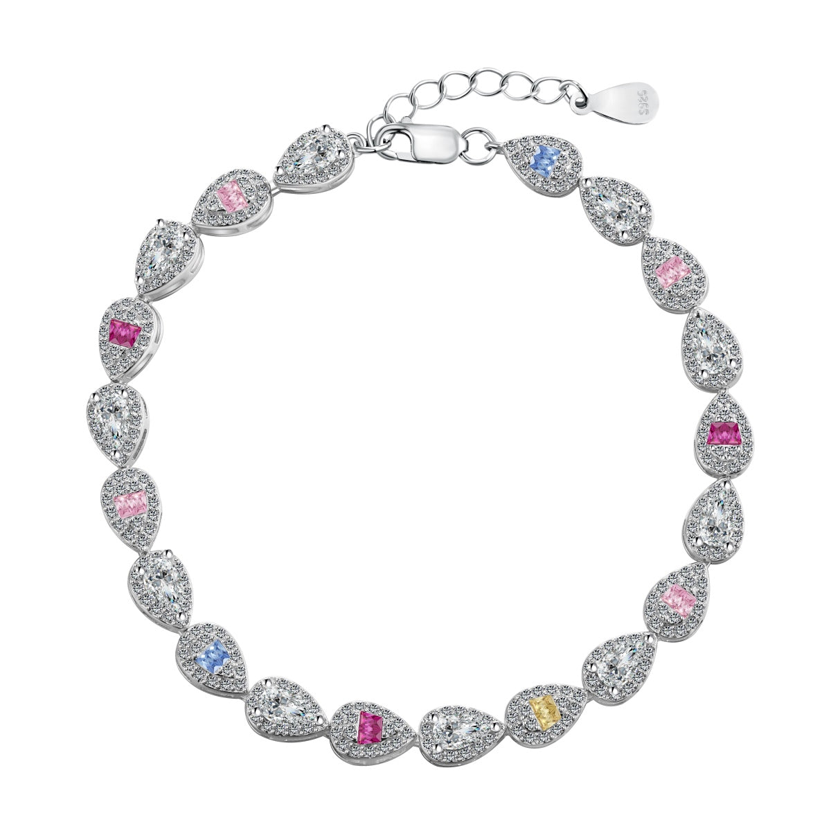 [LuckyStar]0.25 Carat Radiant Water Drop Shape Daily Bracelet