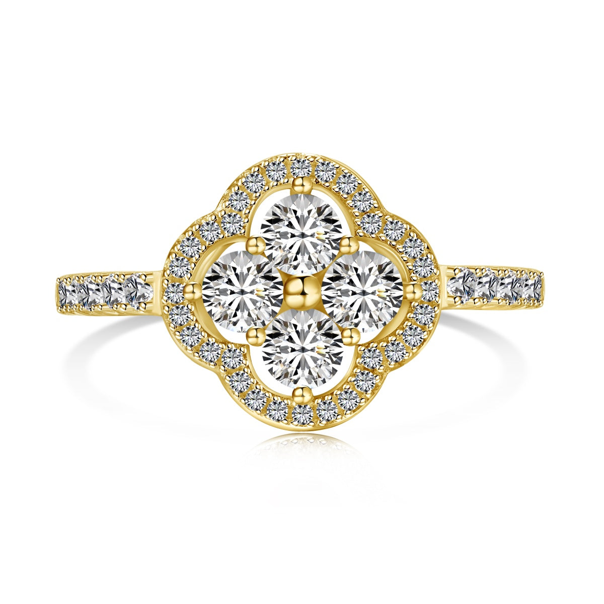 [LuckyStar]Four Leaf Clover Flower Design Ring