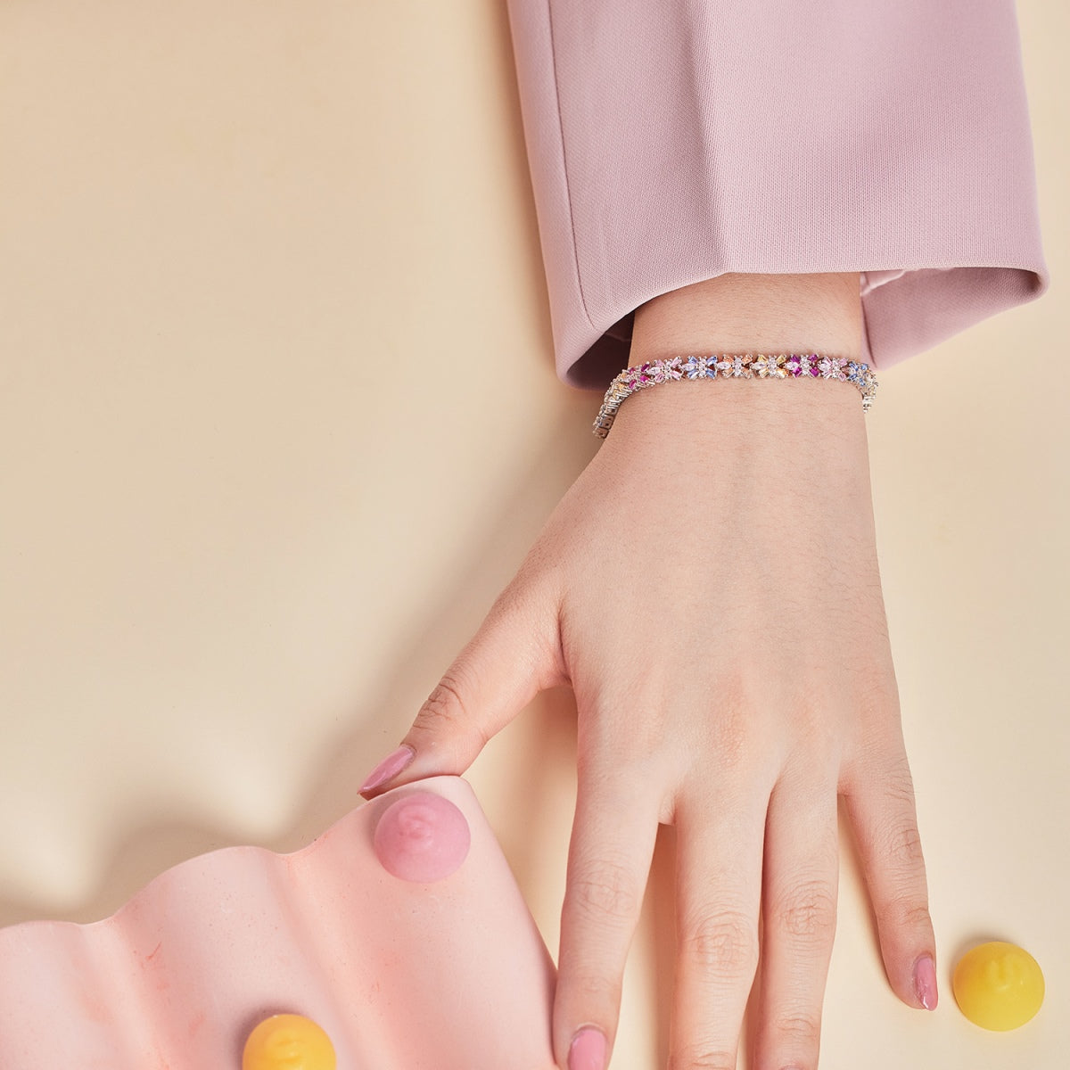 [LuckyStar]Radiant Colorful Emerald Cut Party Bracelet