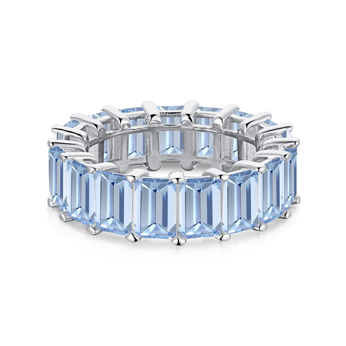 [LuckyStar]0.75 Carat Elegant Emerald Cut Tennis Ring