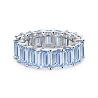 [LuckyStar]0.75 Carat Elegant Emerald Cut Tennis Ring