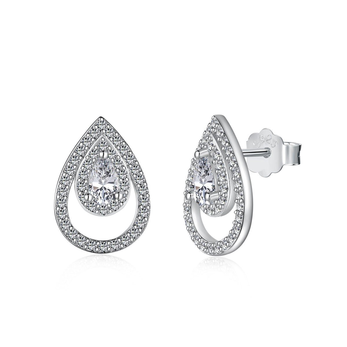 [LuckyStar]Sparkling Delicate Water Drop Shape Daily Earrings