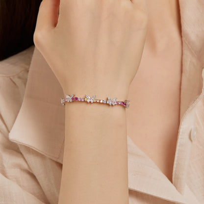 [LuckyStar]Ornate Colorful Butterfly Shape Round Cut Daily Bracelet