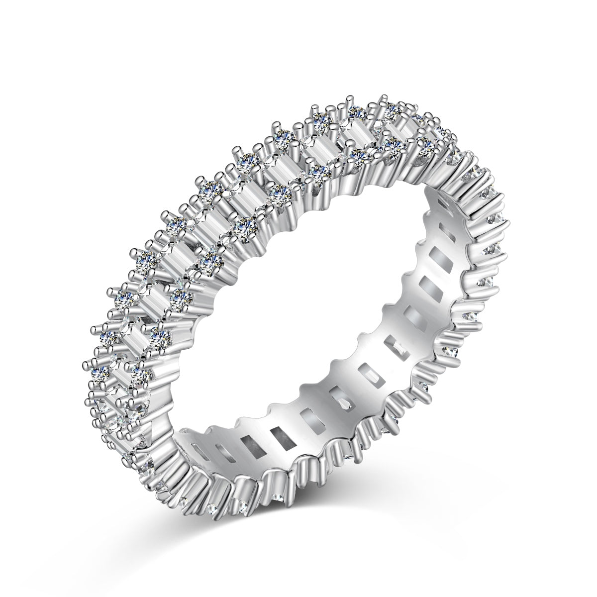 [LuckyStar]Splashy Ornate Emerald Cut Cocktail Ring
