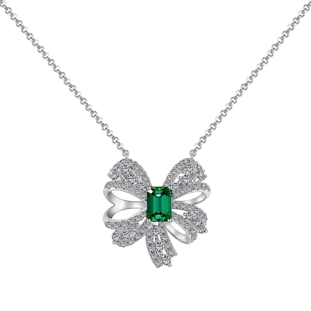 [LuckyStar]Luxurious Flower Shape Emerald Cut Necklace