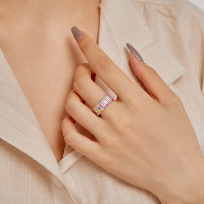 [LuckyStar]Dazzling Colorful Radiant Cut Party Ring