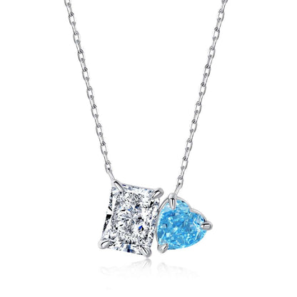 [LuckyStar]Dazzling Square & Heart Shape Necklace