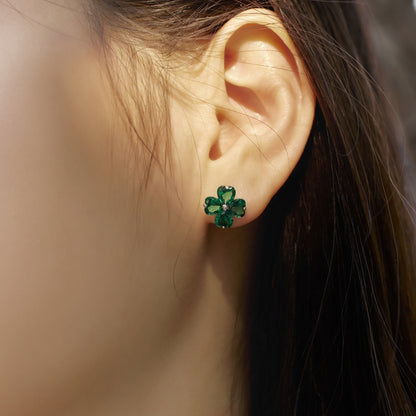[LuckyStar]Four-Leaf Clover Ball Earrings
