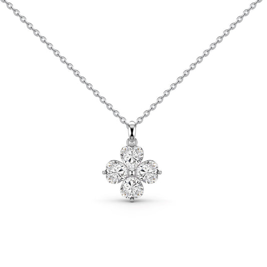 [LuckyStar]Heart-Shaped Four-Leaf Clover Bead Necklace