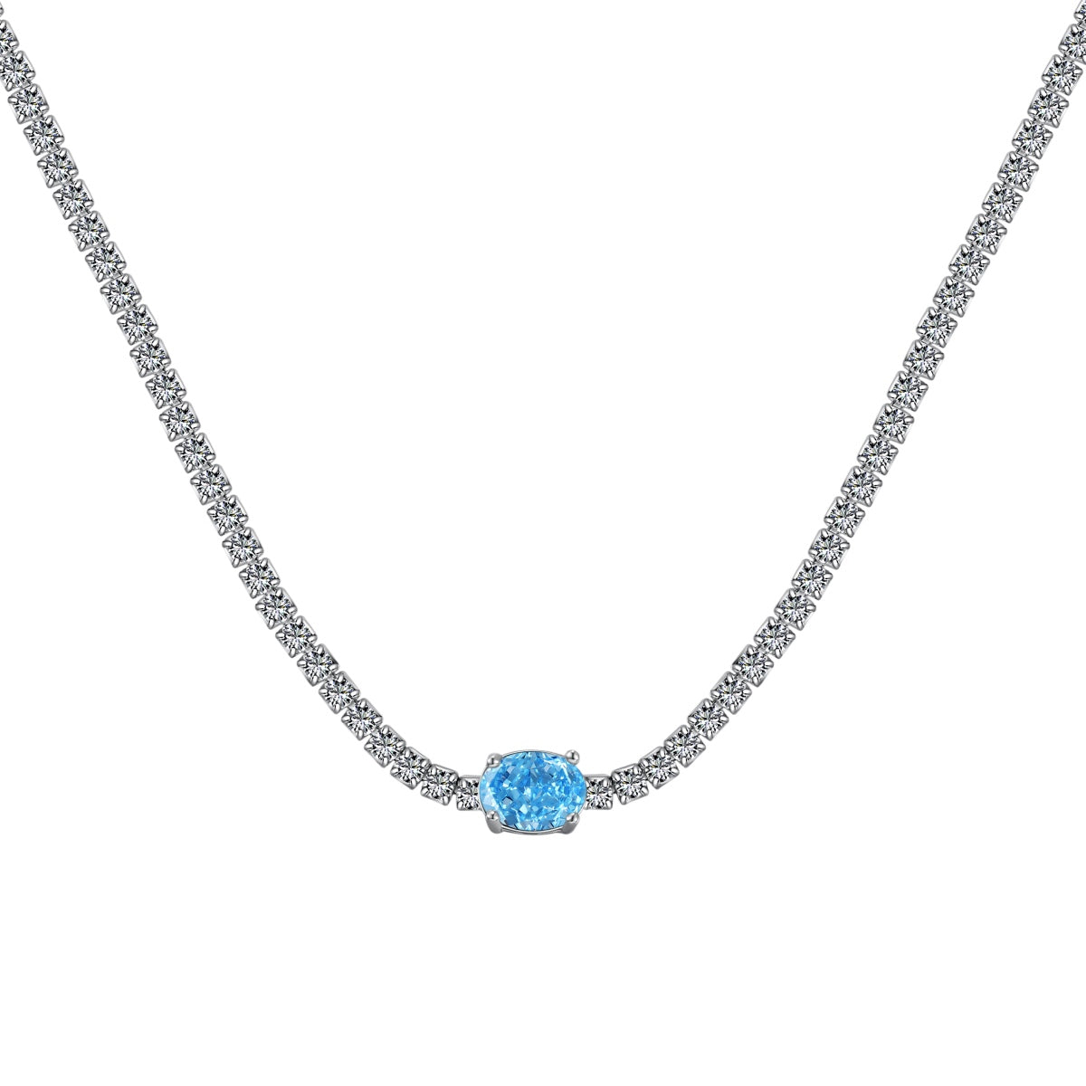 [LuckyStar]1.0 Carat Shining Oval Cut Necklace