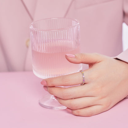 [LuckyStar]Sparkling Colorful Round Cut Tennis Ring