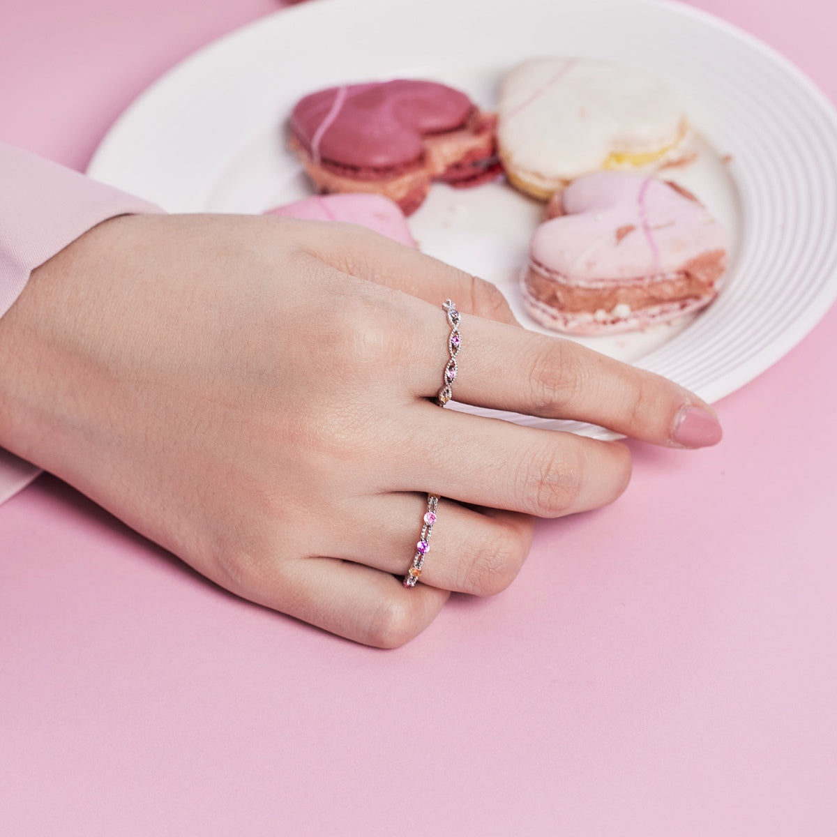 [LuckyStar]Sparkling Colorful Round Cut Tennis Ring