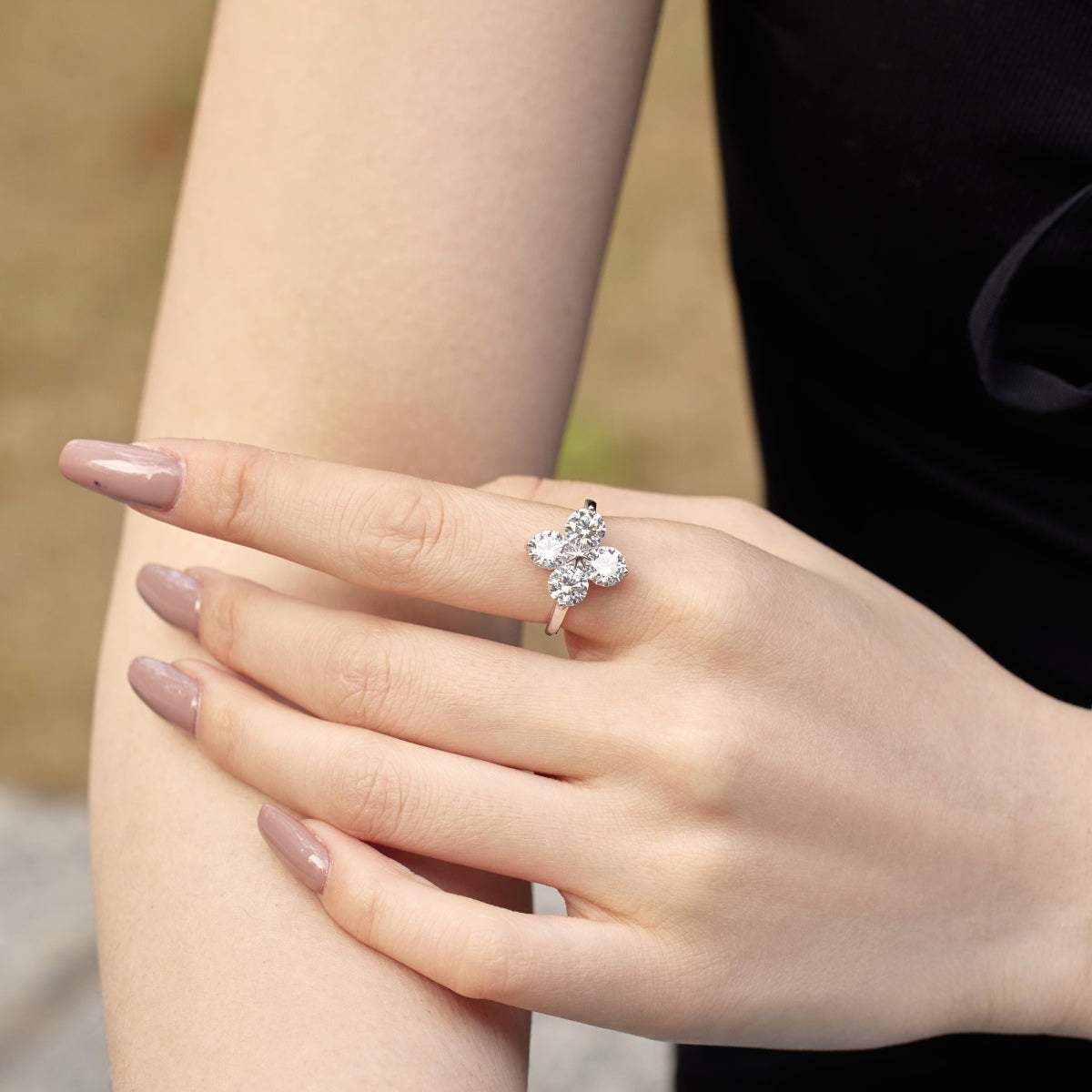 [LuckyStar]Four-Leaf Clover Eight-Pointed Star Ring