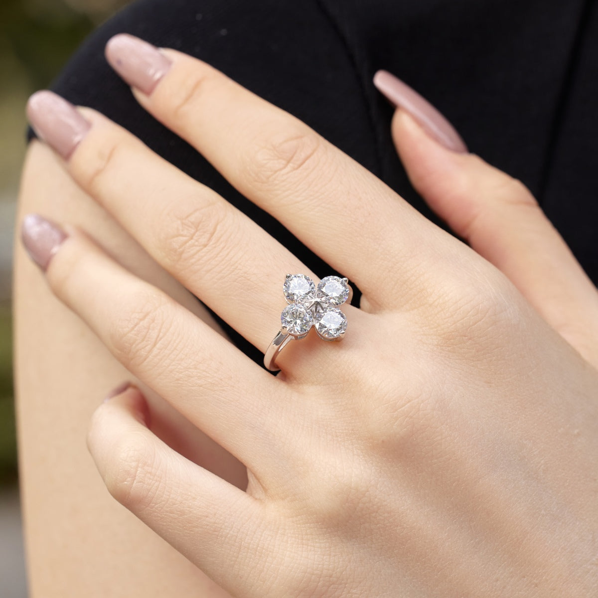 [LuckyStar]Four-Leaf Clover Eight-Pointed Star Ring