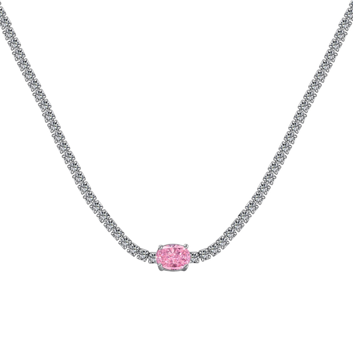 [LuckyStar]1.0 Carat Shining Oval Cut Necklace