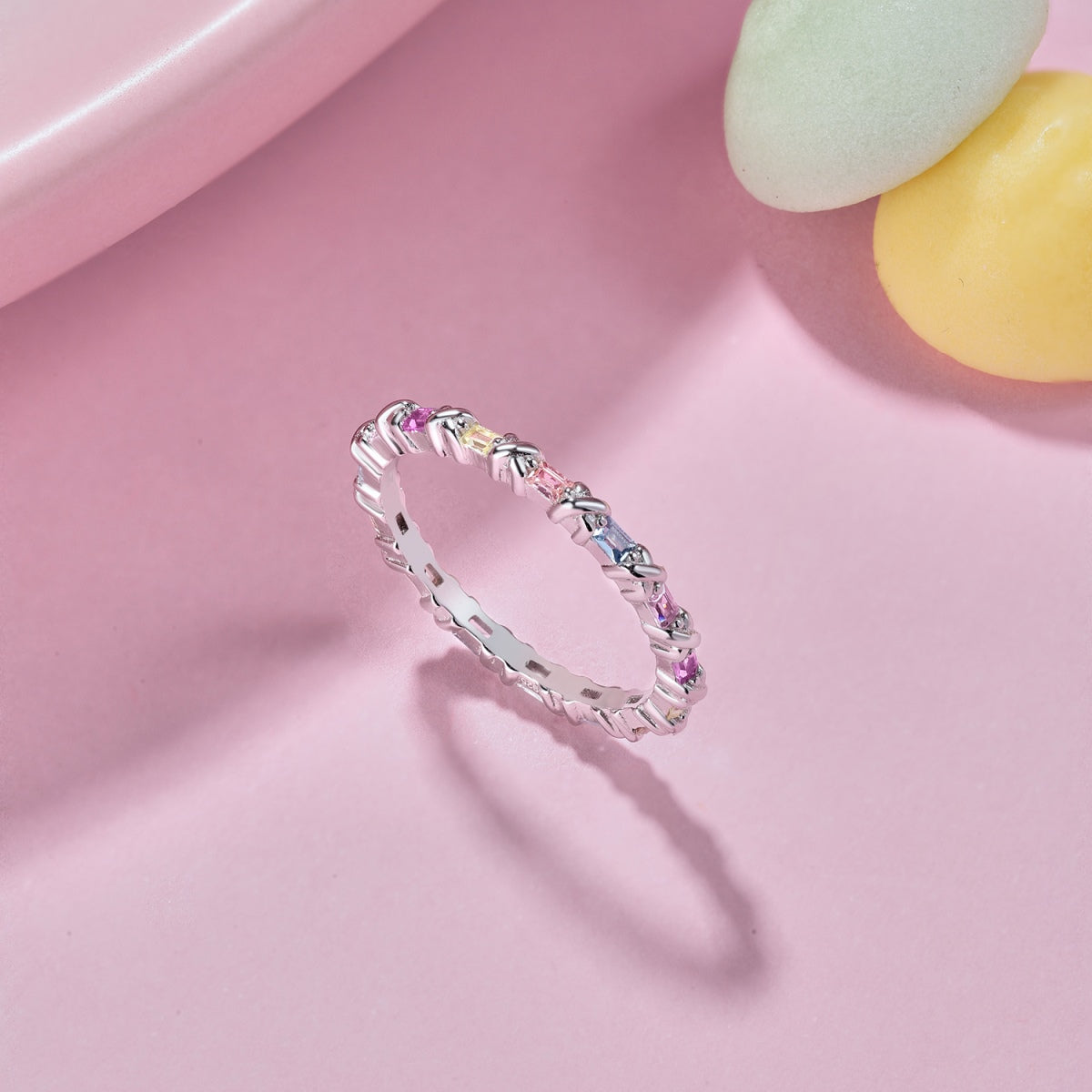 [LuckyStar]Charming Colorful Round Cut Daily Ring