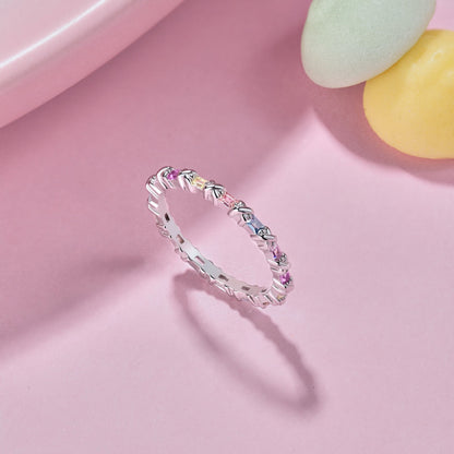 [LuckyStar]Charming Colorful Round Cut Daily Ring
