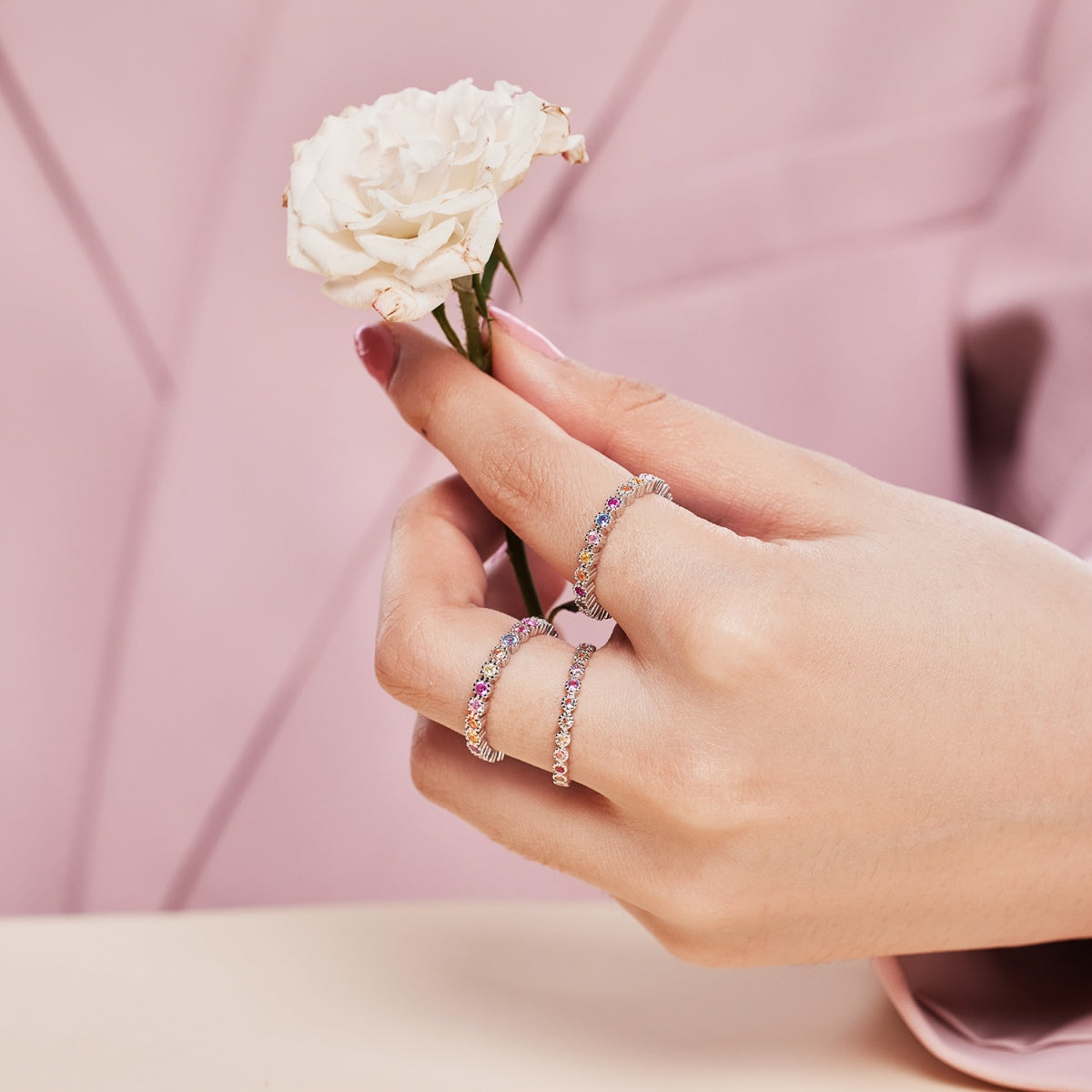[LuckyStar]Exquisite Colorful Round Cut Party Ring