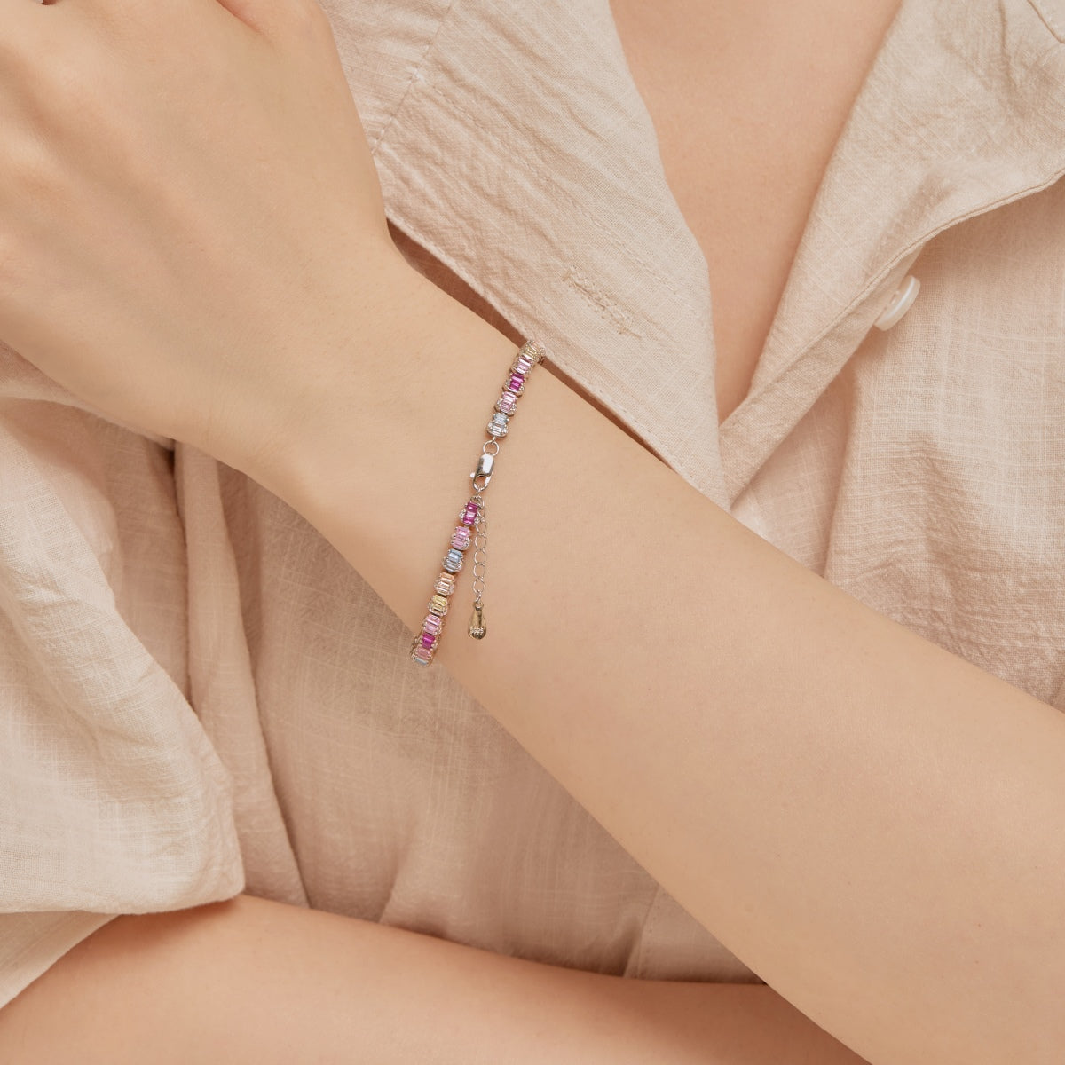 [LuckyStar]Delicate Colorful Emerald Cut Party Bracelet