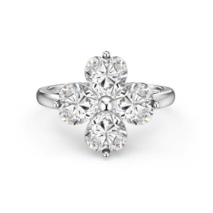 [LuckyStar]Heart-shaped Four-Leaf Clover Ball Ring