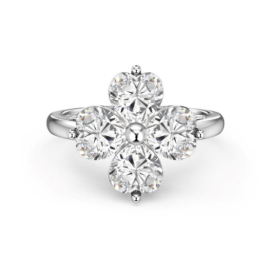 [LuckyStar]Heart-shaped Four-Leaf Clover Ball Ring