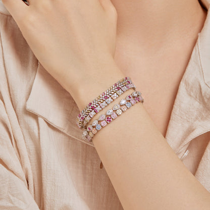 [LuckyStar]0.25 Carat Radiant Water Drop Shape Daily Bracelet