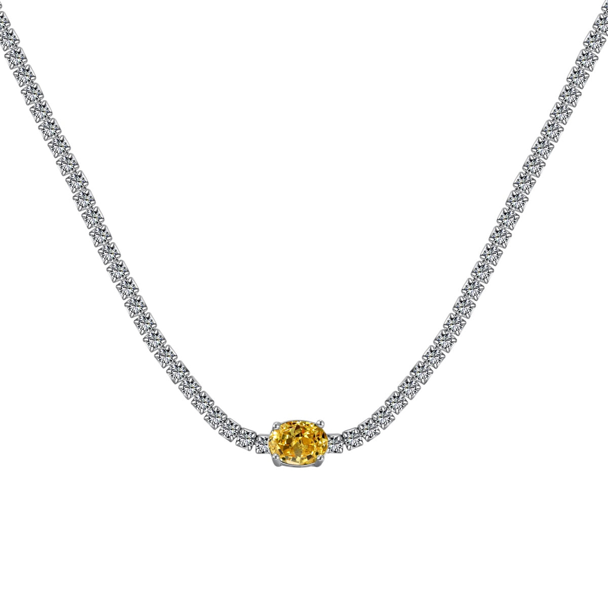 [LuckyStar]1.0 Carat Shining Oval Cut Necklace