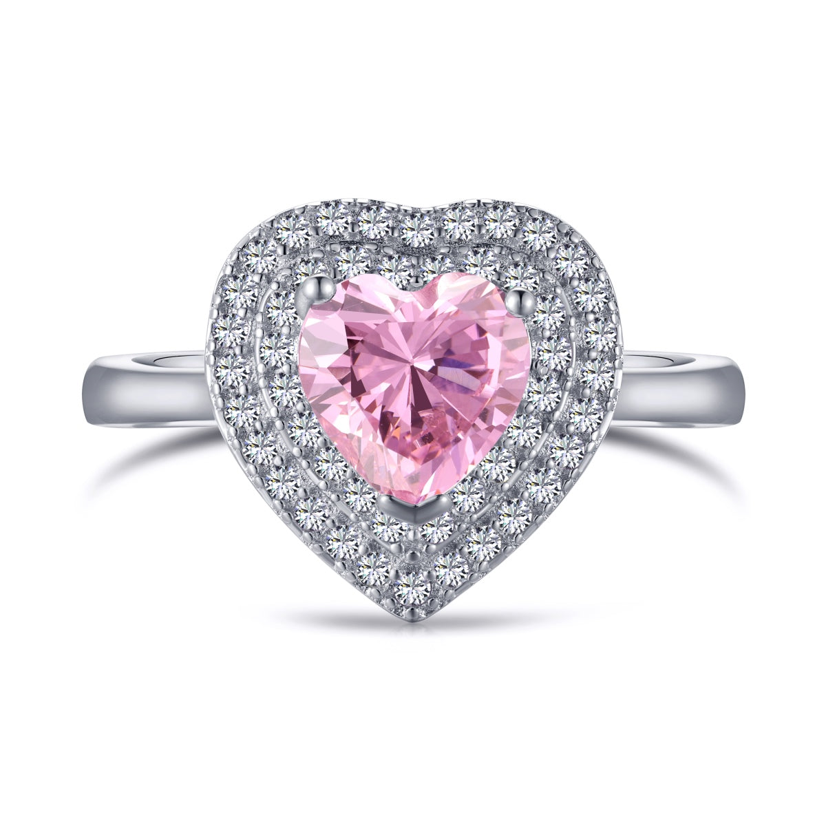 [LuckyStar]Delicate Ebullient Heart Shape Wedding Ring