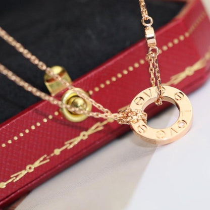 [LuckyStar] LIEBESHALSKETTE VERSTELLBAR ROSÉGOLD 2 DIAMANTEN 