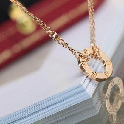 [LuckyStar] LIEBESHALSKETTE VERSTELLBAR ROSÉGOLD 2 DIAMANTEN 