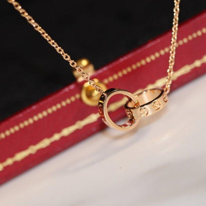 [LuckyStar] LIEBESHALSKETTE ROSA GOLD UND SILBER
