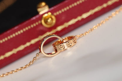 [LuckyStar] LIEBESHALSKETTE ROSA GOLD UND SILBER