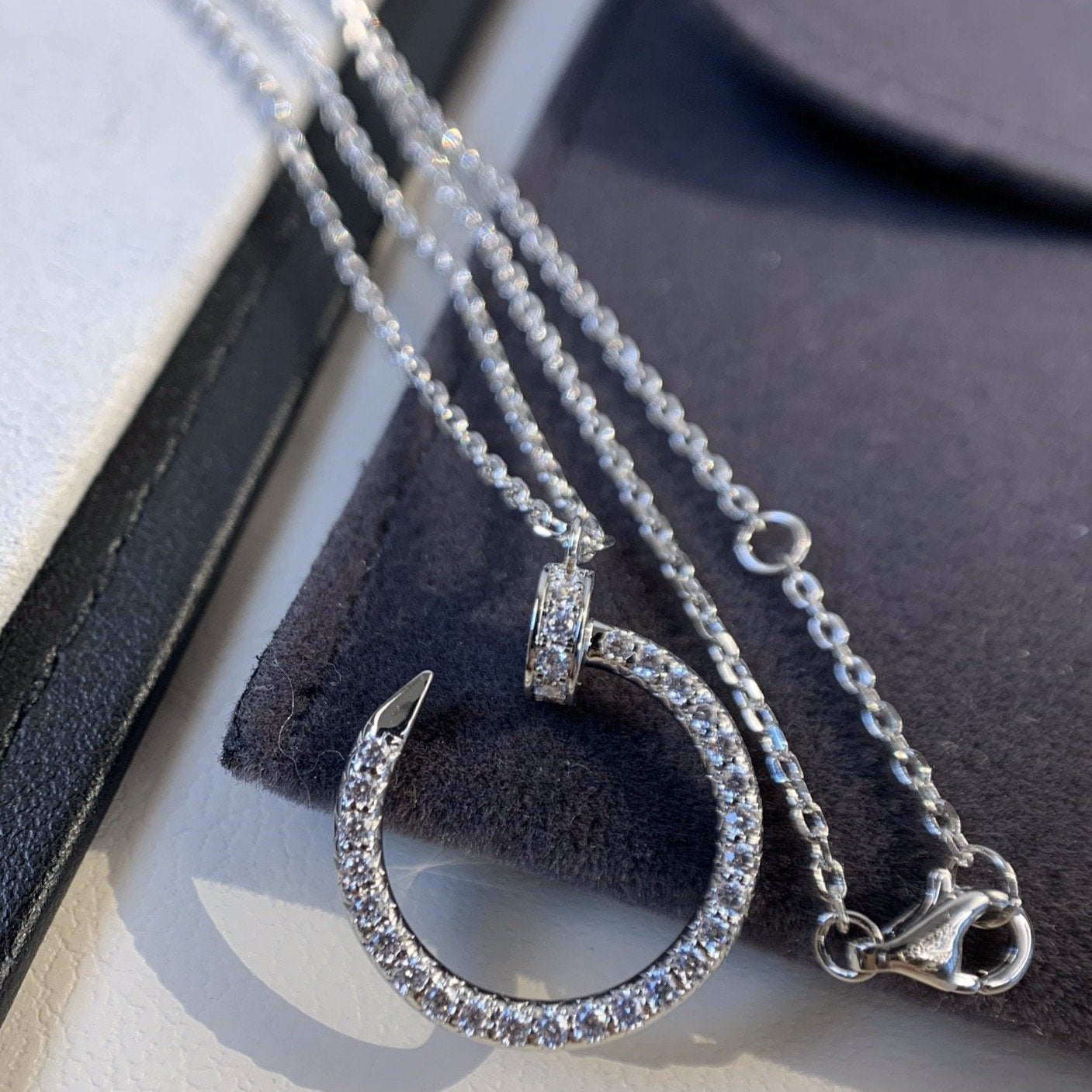 [LuckyStar]JUSTE HALSKETTE SILBER DIAMANTEN 