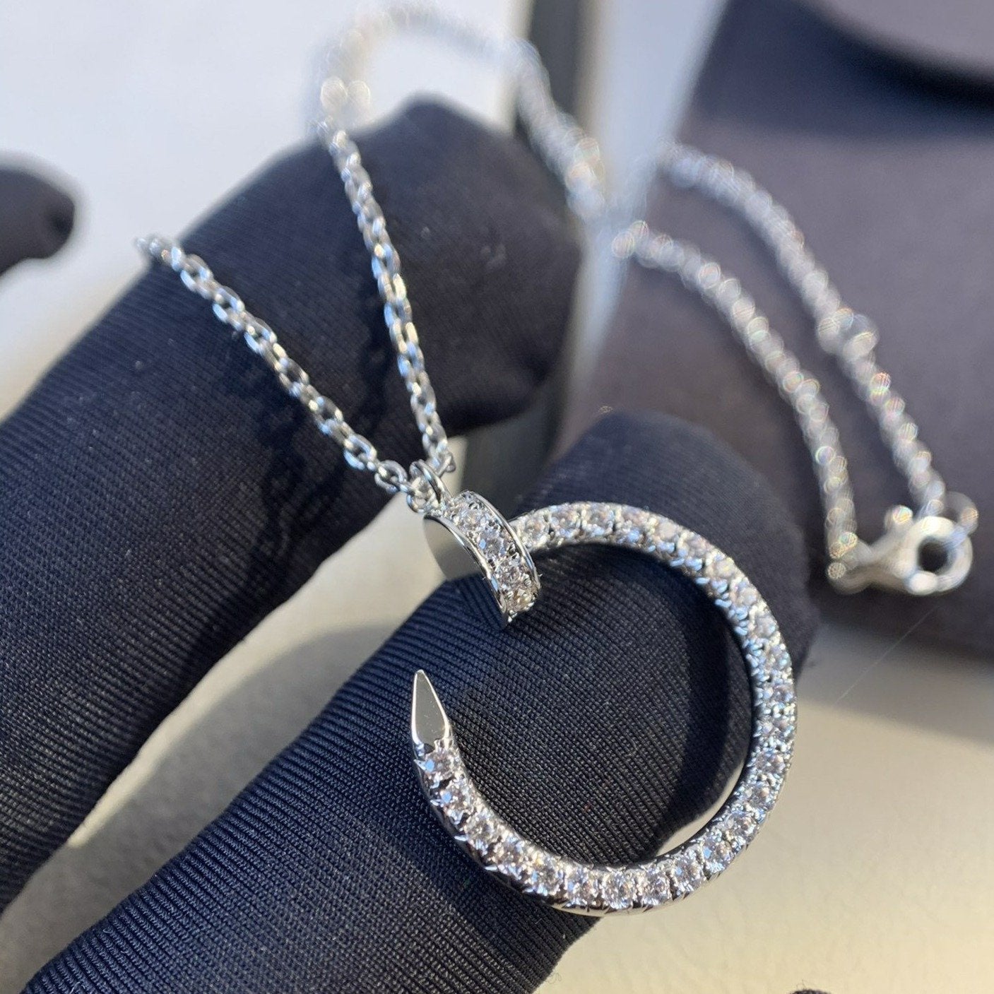 [LuckyStar]JUSTE HALSKETTE SILBER DIAMANTEN 